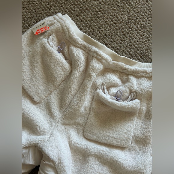 Free People NWT Sundown Fleece Joggers Wide Leg Pants FP Movement Ivory size XL - Picture 8 of 13